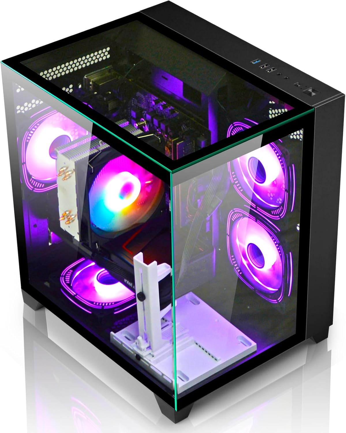 LXZ Gaming PC Desktop Ryzen 7 8700F | 32GB DDR5 RAM | GeForce RTX 5060 8GB | High-Performance Gaming & Design Computer, Black Tower PC - Image 4