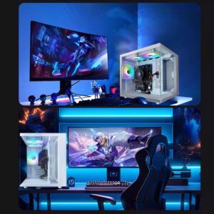 Gaming PC Ryzen7 5700G Nvme SSD 1TB 16G RAM WiFi 6 Prebuilt Towers Desktop Computer White