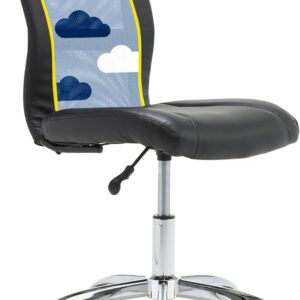 Serta Essential Armless TaskChair, Small Desk Chairs with Wheels, Breathable Mesh Back and Faux Leather, Quality Foam Cushion Seat for Comfort, Minimal Design for Vanity Table, Black