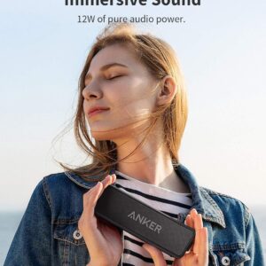 Anker Soundcore 2 Portable Bluetooth Speaker with Stereo Sound, Bluetooth 5, Bassup, IPX7 Waterproof, 24-Hour Playtime, Wireless Stereo Pairing, Speaker for...